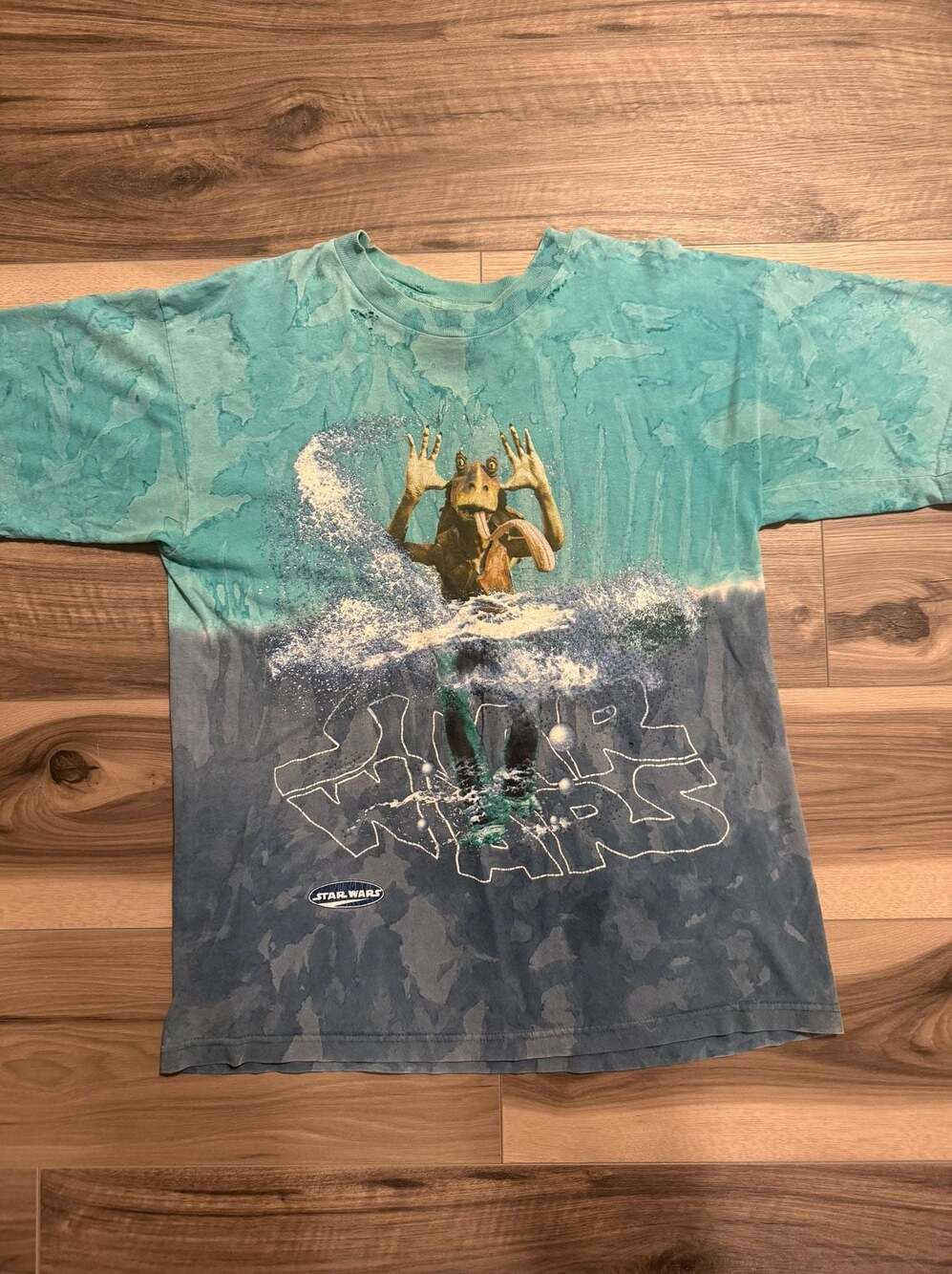 Vintage 1999 Star Wars Episode I Jar Jar Binks Tie Dye T-shirt